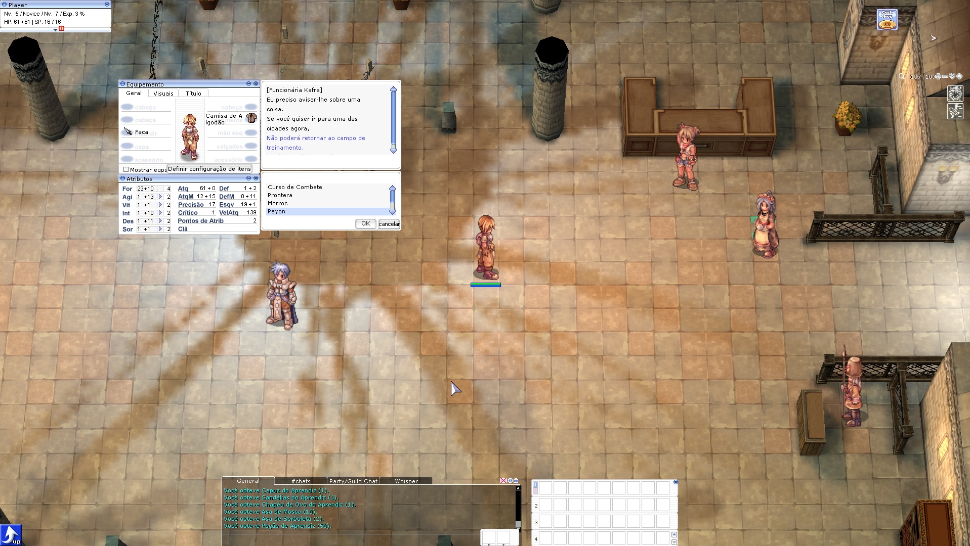 Transição para Payon através da Kafra