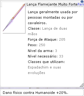 Lança Elemental Encantada pela Ferreira Arcana